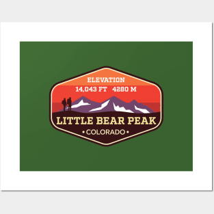 Little Bear Peak Colorado - 14ers Mountain Climbing Badge Posters and Art